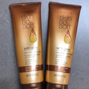New! 2 - Unopened Bottles! Avon Skin So Soft “Satin Glow” for Medium Skin Tones